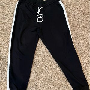 Black with white sweatpants